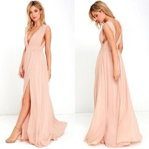 Lulus Dresses & Skirts - Lulus Heavenly Hues Blush Maxi Dress Gown